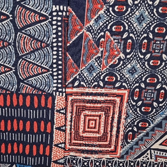 Blue and Red Sleeveless Crew Neck Maxi Dress - Picture 6 of 6